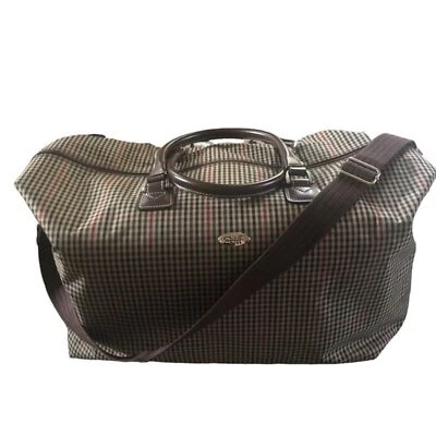 Diane Von Furstenberg Plaid Weekender Bag Shoulder Strap Double Leather Straps - Image 1 of 4