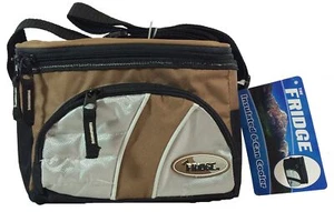 Fridge Insulated 6 Can Thermal Cooler Lunch Bag with Easy Clean Liner, Brown ... - Picture 1 of 2