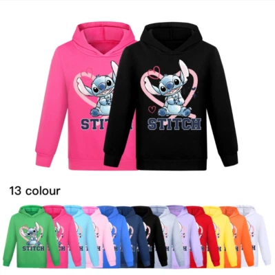 MARKENLOS Unisex Jungen Mädchen Casual Print Pullover Sweatshirt Tees Lilo und Stitch