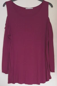 Ladies Womens Long Sleeve Top Cold Shoulder Burgundy Size 22 From George BNWOT - Picture 1 of 8
