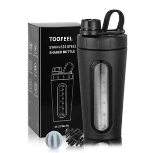 Stainless Steel Shaker Bottle - 28 oz Metal Shaker Cups for Protein Shakes 2 ... - Picture 1 of 7