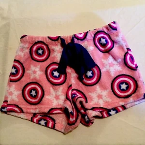 Size small Marvel pajama shorts Captain America shield sleepwear pink girls - Picture 1 of 3