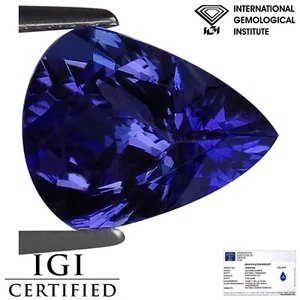 2,29 ct IGI zertifiziert AA+ natürlicher Tansanit Edelstein blau violett Birnenschliff - Bild 1 von 2