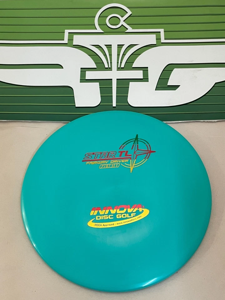 FLY GREEN DISC GOLF STAR INNOVA TL STRAIGHT FAIRWAY DRIVER 158-159G GRN/TEAL - Image 1 of 1