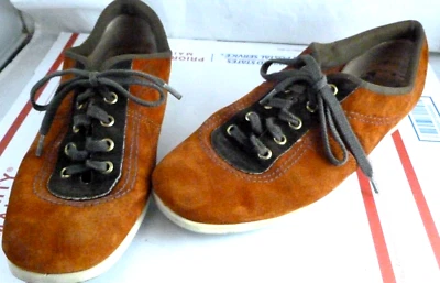 Zapatos de boliche vintage Hush Puppies talla para mujer 6 cuero EE. UU. marrón EE. UU. Foto 1 de 4