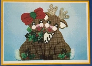 J&L Craft Designs #5225 Kit Tela Cervo Amore Natale Marrone Rosso Verde Rosa - Foto 1 di 3