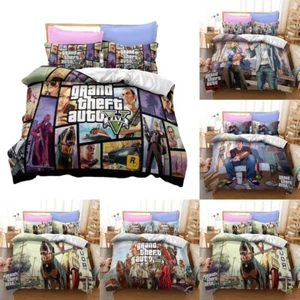 Kids Grand Theft Auto GTA5 3D Quilt Duvet Cover Bedding Sets With Pillowcase - Picture 1 of 8