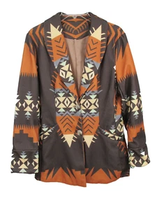 Markenloser Einreiher Blazer Damen Größe M Mehrfarbig Southwest Azteken Jacke - Bild 1 von 14