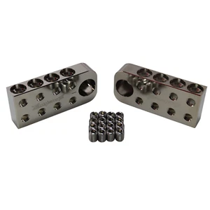 ILL Customz 8 Input 1/0 GA Bolt Down Battery Terminal Distribution Blocks Pair - Picture 1 of 5