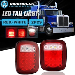 Par de luces de freno traseras LED de respaldo trasero para Peterbilt Kenworth Freightliner - Imagen 1 de 12