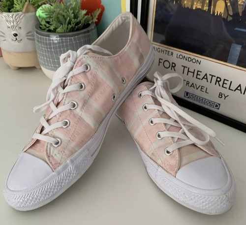 Décolleté Converse All Star a righe rosa e bianco UK 6 5 ottime condizioni