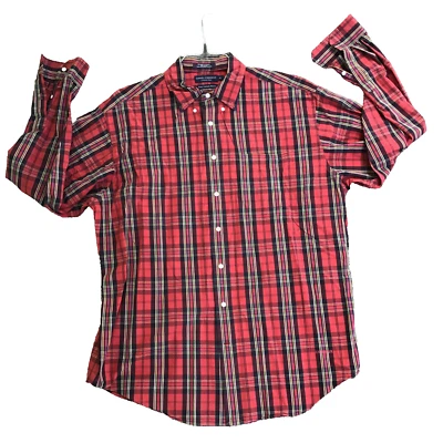 Daniel Cremieux Classic Fit Men XL Red Striped Dress Shirt Button Down - Image 1 of 4