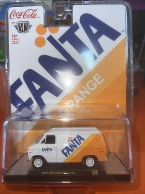 1971 Chevrolet Van G10 Orange Fanta M2 Machines 1:64 Scale Coca-Cola Release A40 - Image 1 of 4