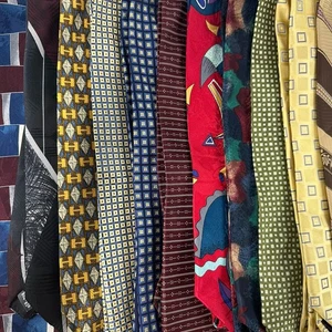 Lot of 17 Vintage Ties 90s Novelty Designer Silk Clip On Bold Print Neckties - Picture 1 of 11