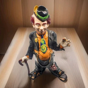 Vintage 1963 Irene Smith THE EARL CLOWN Ceramic Figurine Large Hobo Art Pottery - Picture 1 of 11