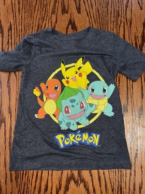 Boys Size 4 Pokemon Jumping Beans Short Sleeve Tee Shirt  Pikachu Squirtle  - Image 1 of 3