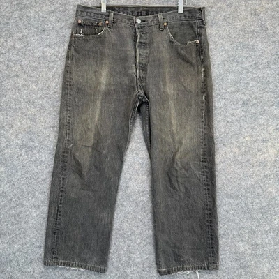 Vintage Levi's 501 Jeans Mens 36x30 (actual 35x26) Dark Gray Denim Pants 80s - Image 1 of 4