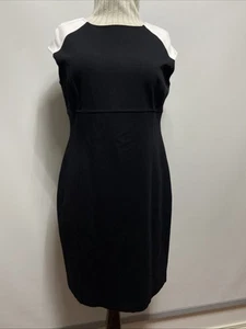 ANTHEA CRAWFORD Black White Cap Sleeve Stretch Sheath Dress ~ Size 18 - Picture 1 of 13