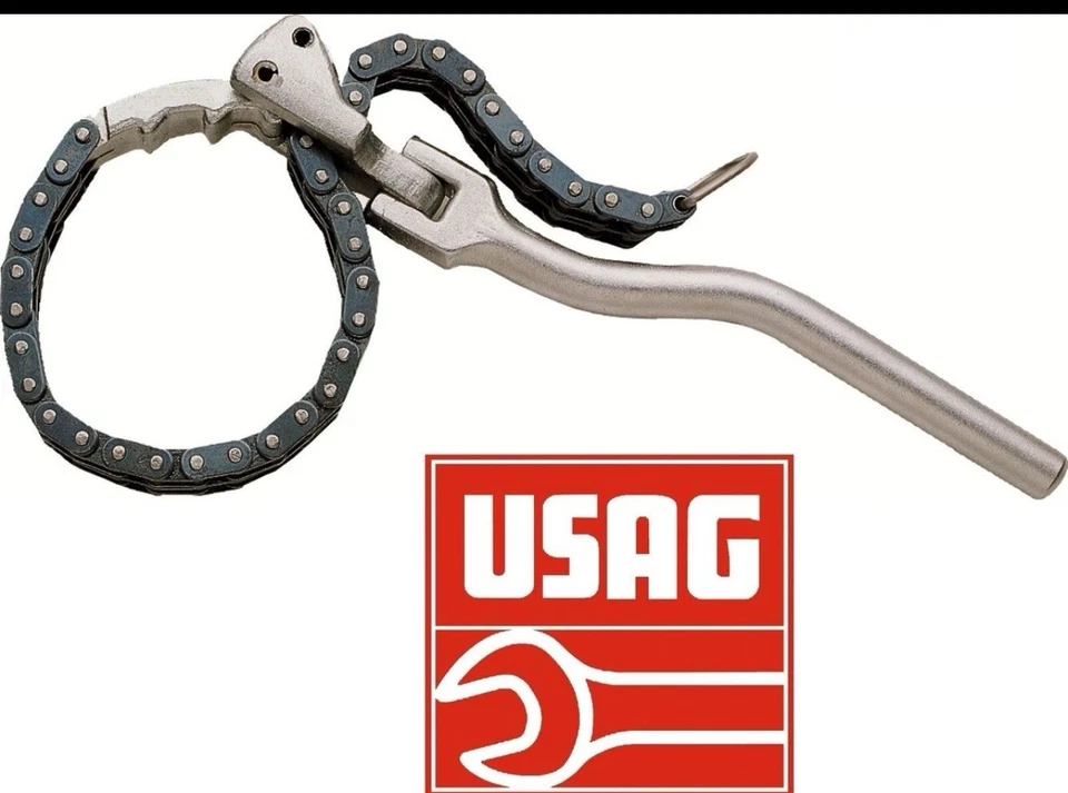 USAG 445 CHIAVE A CATENA SNODATA PER SMONTAGGIO FILTRI FILTRO OLIO OUTILS FILTRE - Immagine 1 di 1