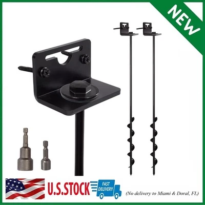 "Anclajes para casas móviles de 24"" - Tornillo de anclaje a tierra en 24 - 2 piezas (negro)" Foto 1 de 4