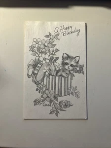 Ann Adams Post Card Hand Drawn By Artist By Holding Pencil In Teeth - Picture 1 of 7