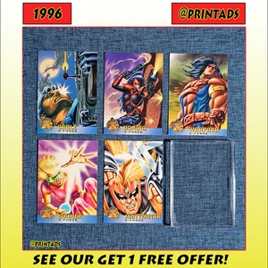 1996 Fleer X-Men - 5 Card X-Force Team Set + Clear Card Storage Box - Bild 1 von 2