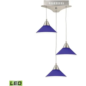 ELK Lighting LCA103-7-16M Cono Mini Pendant Satin Nickel with Blue - Picture 1 of 1