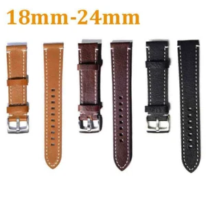 1 pieza Reloj de pulsera grueso de cuero genuino correa de repuesto para hombre 18-24 mm - Imagen 1 de 15