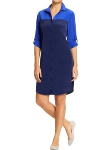 Old Navy Two Tone Blue Shirt Dress Size M - Picture 1 of 4