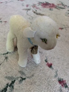 VINTAGE STEIFF LAMBY LAMB TOY 5.5” Tall & 6” Long Very Nice With ID Nice - Picture 1 of 8