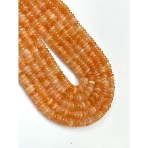 Neumático Heishi liso cornalina naranja de 6 mm, cuentas de neumático de cuarzo, rueda lisa naranja - Imagen 1 de 9