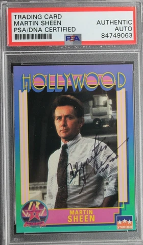 Martin Sheen Hollywood Actor Signed 1991 Starline PSA Authentic Autograph Card Cover