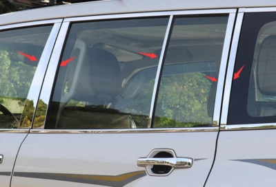 Cubierta de marco de pilar de ventana de acero para Mitsubishi Montero Pajero 10P 2012-2018 Foto 1 de 3