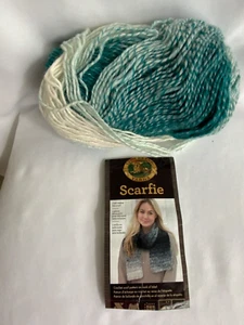 Scarfie Garn Löwenmarke türkis & creme Made in Turkey aus Ärmel gebraucht/unbenutzt - Bild 1 von 6
