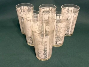 Vintage Mid Century Modern Starburst Jeannette Glass Highball Bar Tumblers NOS - Picture 1 of 6