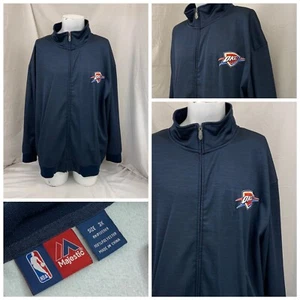 Oklahoma City Thunder NBA Majestic Jacket 3XL Blue Poly Full Zip Mint YGI U1-548 - Picture 1 of 10
