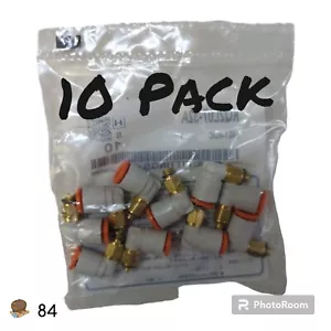 10er-Pack KQ2L07-32A Stecker Druck zum Verbinden 90 Grad Ellbogen, 1/4 Zoll OD x 10-32 UNF - Bild 1 von 7