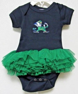 NCAA Notre Dame Fight Leprechaun Logo Tutu Navy Creeper SZ NB 2 Feet Ahead #245 - Bild 1 von 3