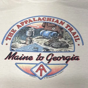 Vintage 1986 Appalachian Trail Large Thin Soft T-shirt Maine To Georgia Hiking - Picture 1 of 10