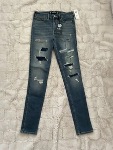 HOLLISTER Distressed High-Rise Super Skinny Jean shape love W27 L30 5R NWT. - Picture 1 of 12