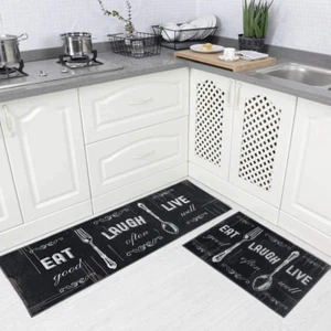 2 Pieces Kitchen Rug Set Non-Slip Backing Mat Throw for Kitchen Doormat Runner,  - Picture 1 of 12