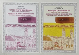 Israel Souvenir Leaf CENTENNIAL OF THE DEATH OF BENYAMIN ZE'EV HERZL - Picture 1 of 2