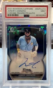 2023 Bowman Chrome Sapphire Junior Caminero Sapphire Auto PSA 9 Mint - Rays - Picture 1 of 2