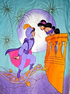 Vintage Aladdin T Shirt Kids Youth Medium 90s Disney Store Cartoon Tee USA Rare - Picture 1 of 5