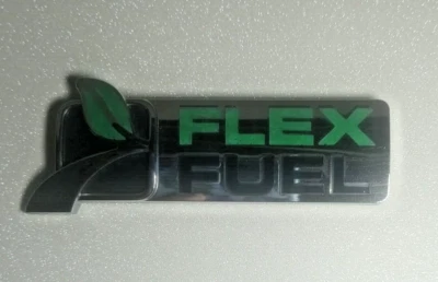 Ford Escape F150 Flex Fuel Chrome Green Emblem Trunk Fender Door OE 8C2Z1642528B - Image 1 of 3