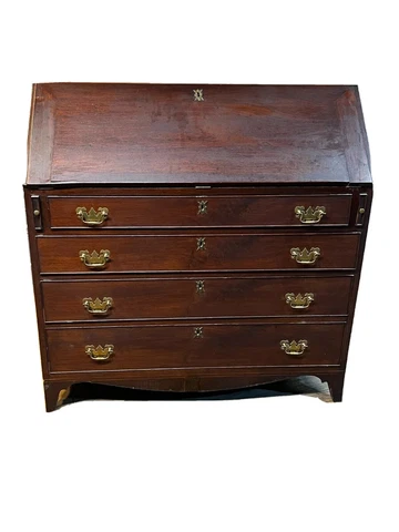 fine PA WALNUT  hepplewhite slant lid desk 1790c clean antique FRENCH FEET Cover
