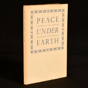 1938 Peace Under Earth Paul Beaujon Beatrice Warde Frontispiece 1st Ed Dust W... - Picture 1 of 6