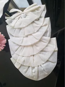Col ancien jabot plis froufrous étiquette mercerie vintage nylon neuf T5-18 - Imagen 1 de 6