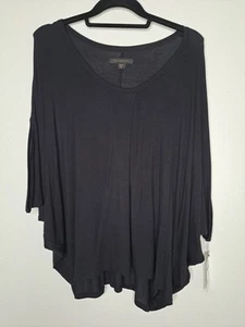 Neu mit Etikett Donna Karan Nachtwäsche klassisches Schlafshirt Modal Strick schwarz Dolman Slv XL - Bild 1 von 10