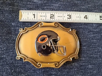 Casco de fútbol americano conmemorativo de los Chicago Bears NFL de colección hebilla de cinturón dorado 1978 Foto 1 de 4